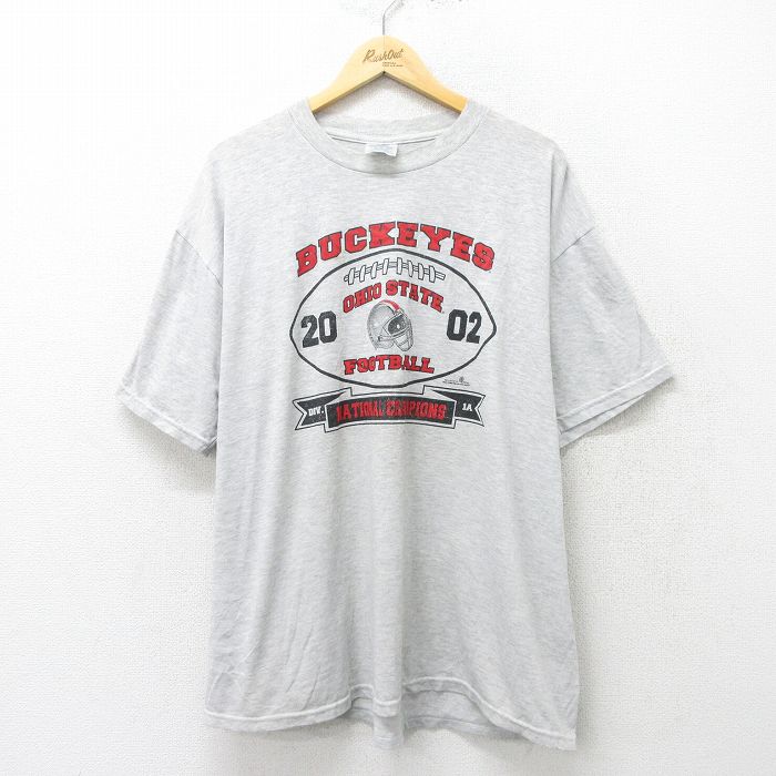【50%OFF】フルーツオブザルーム 00s 半袖Tシャツ オハイオバックアイズ グレー霜降り XL | 古着