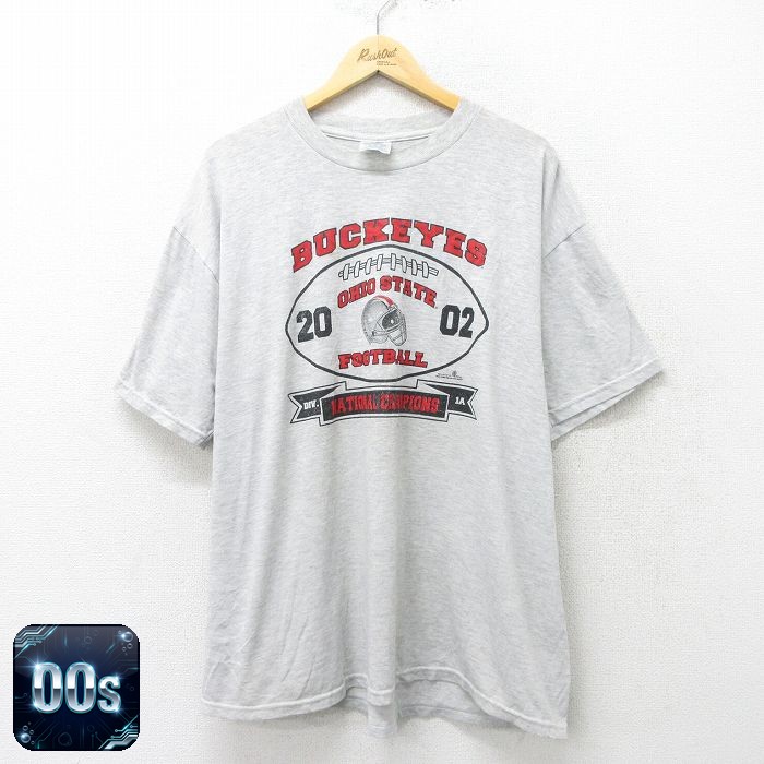 【50%OFF】フルーツオブザルーム 00s 半袖Tシャツ オハイオバックアイズ グレー霜降り XL | 古着