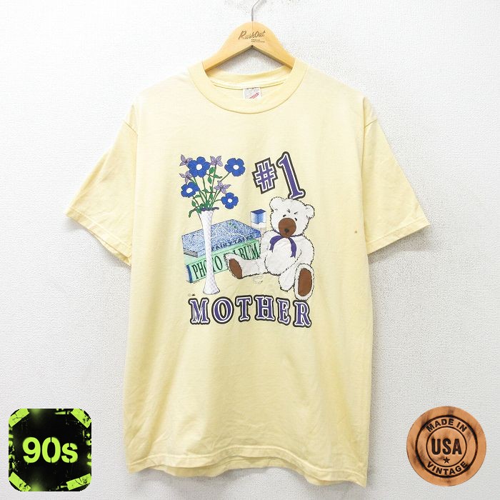 ジャージーズ 90s 半袖Tシャツ クマ イエロー XL | 古着