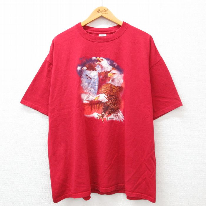 00s 半袖Tシャツ ワシ レッド XL | 古着