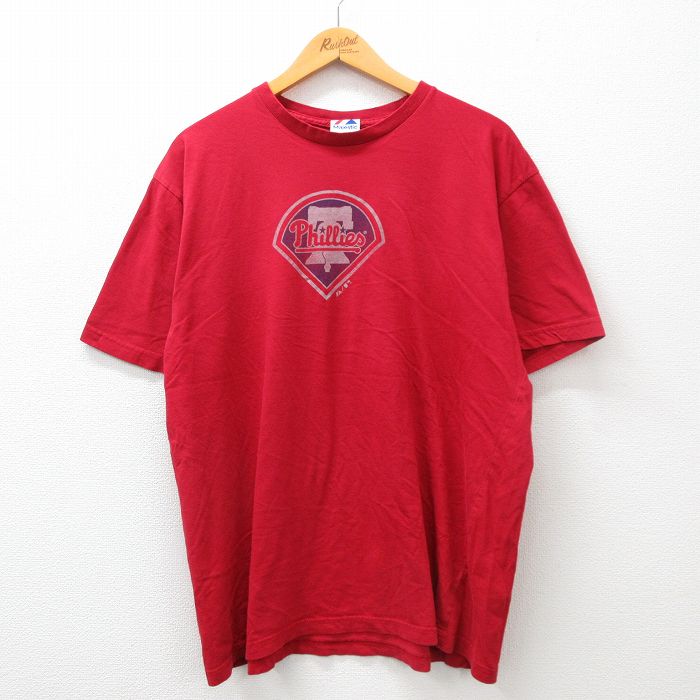 マジェスティック 半袖Tシャツ フィラデルフィアフィリーズ レッド XL | 古着