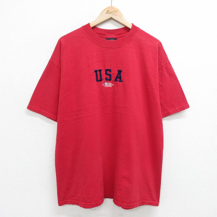 00s 半袖Tシャツ USAロゴ レッド XL | 古着