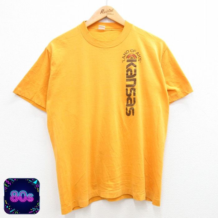 【50%OFF】80s 半袖Tシャツ カンザス イエロー L | 古着