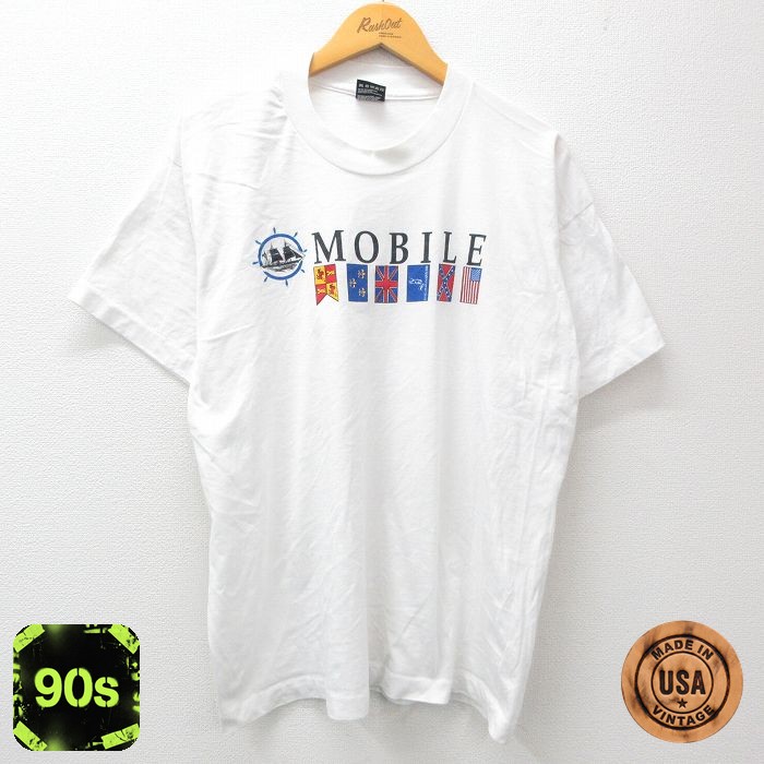 【50%OFF】フルーツオブザルーム 90s 半袖Tシャツ 星条旗 ホワイト XL | 古着