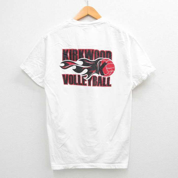 M★古着 ヘインズ Hanes 半袖 ビンテージ Tシャツ メンズ 00年代 00s バレーボール KIRKWOOD コットン クルーネック 白 ホワイト 24feb26 中古