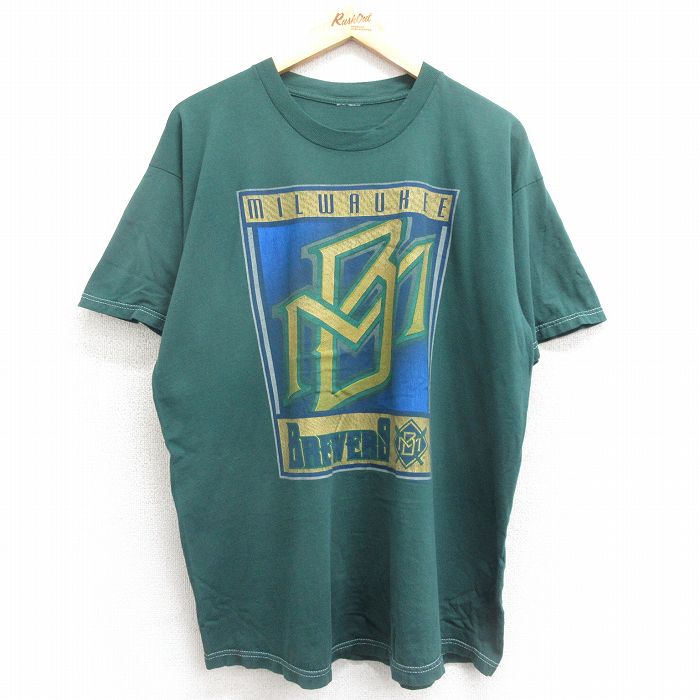 00s 半袖Tシャツ ミルウォーキーブルワーズ グリーン XL | 古着