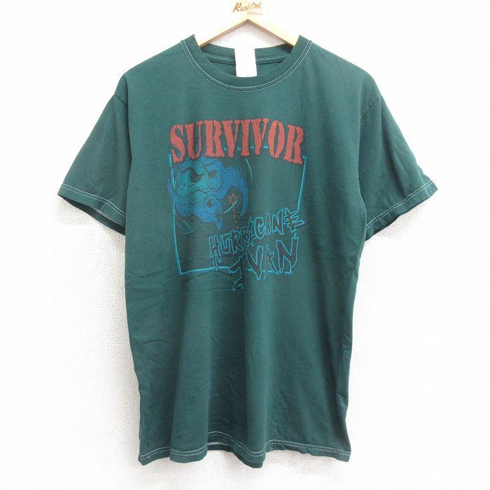 【50%OFF】00s 半袖Tシャツ ハリケーンアイバン グリーン L | 古着