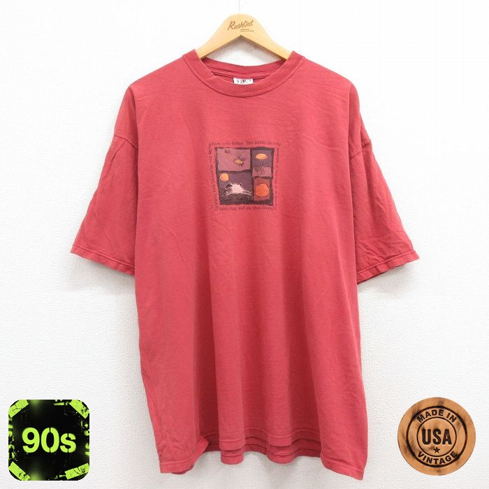 90s 半袖Tシャツ ハチ バーガンディ XL | 古着