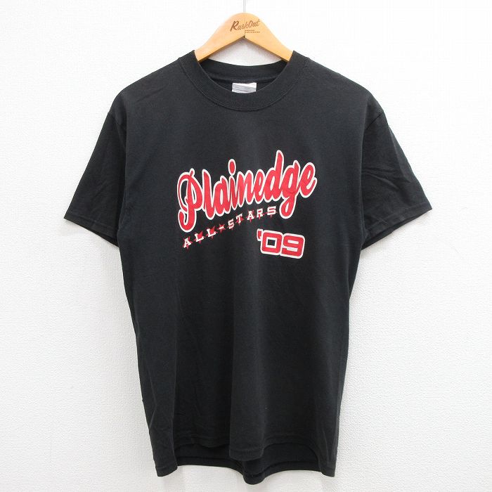 M★古着 半袖 ビンテージ Tシャツ メンズ 00年代 00s Plainedge オールスター クルーネック 黒 ブラック 24mar02 中古