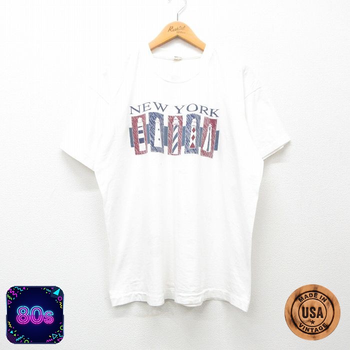 スクリーンスターズ 80s 半袖Tシャツ ニューヨーク灯台 ホワイト XL | 古着