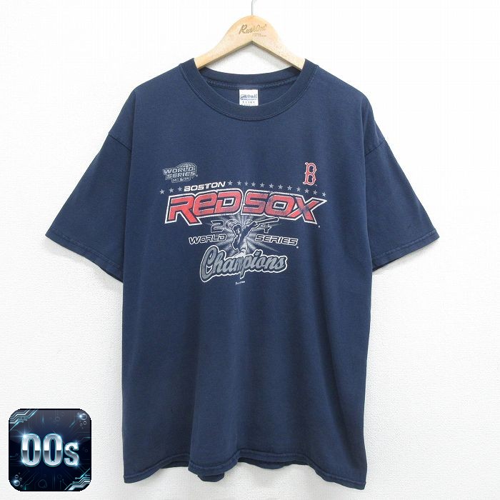 【50%OFF】00s 半袖Tシャツ ボストンレッドソックス ネイビー XL | 古着