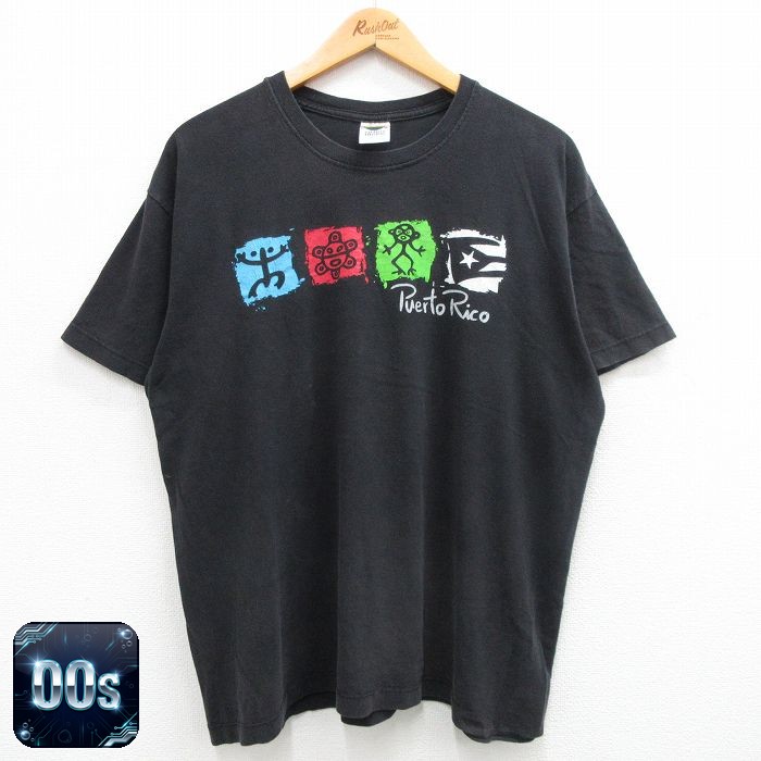 00s 半袖Tシャツ プエルトリコ ブラック XL | 古着