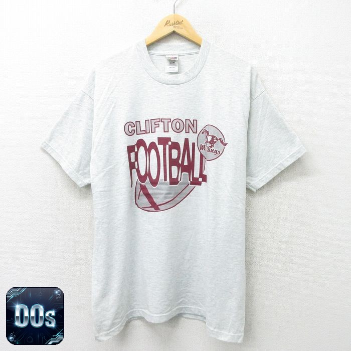 フルーツオブザルーム 00s 半袖Tシャツ フットボール グレー XL | 古着