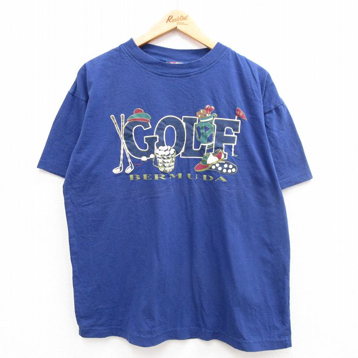 00s 半袖Tシャツ ゴルフ ネイビー XL | 古着