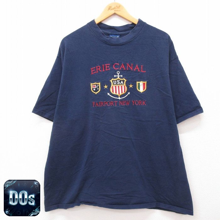 00s 半袖Tシャツ エリー運河 ネイビー XL | 古着