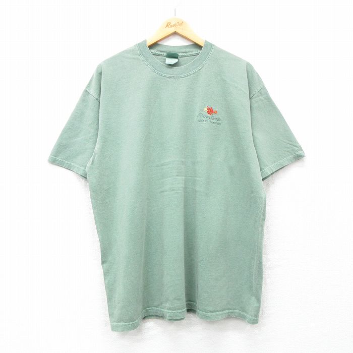 XL★古着 半袖 ビンテージ Tシャツ メンズ 90年代 90s ペンシルベニア グランドキャニオン 大きいサイズ コットン クルーネック 緑 グリーン 霜降り 24mar15 中古
