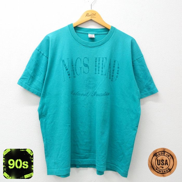 フルーツオブザルーム 90s 半袖Tシャツ ナグスヘッド グリーン XL | 古着