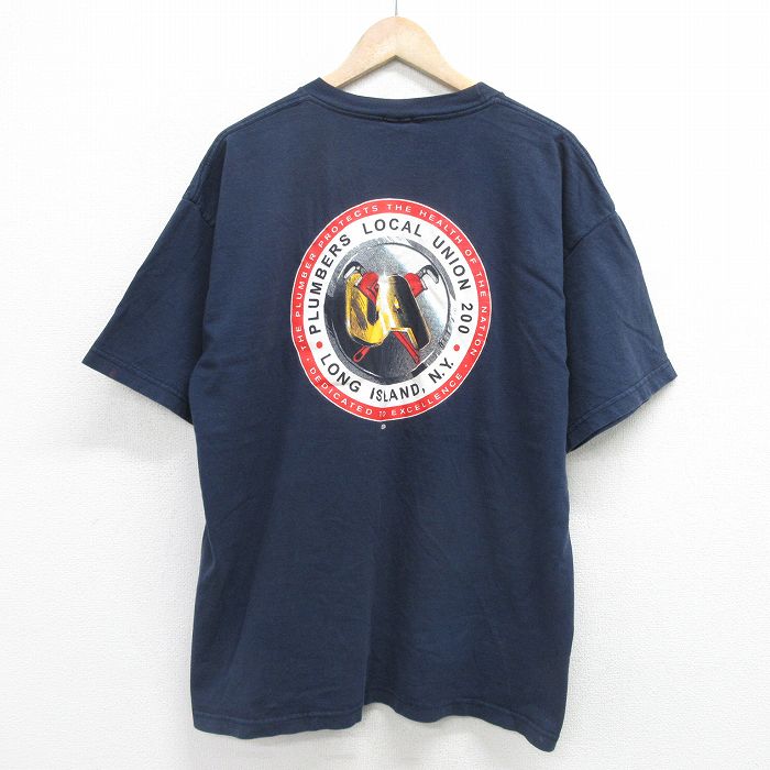 XL★古着 半袖 ビンテージ Tシャツ メンズ 00年代 00s LOCAL 大きいサイズ コットン クルーネック USA製 黒 ブラック 24mar16 中古