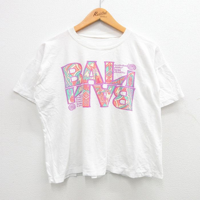 XL★古着 半袖 ビンテージ Tシャツ メンズ 90年代 90s バリ クルーネック 白 ホワイト 24mar18 中古