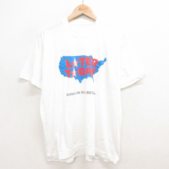 90s 半袖Tシャツ 星 BLOOD ホワイト XL | 古着