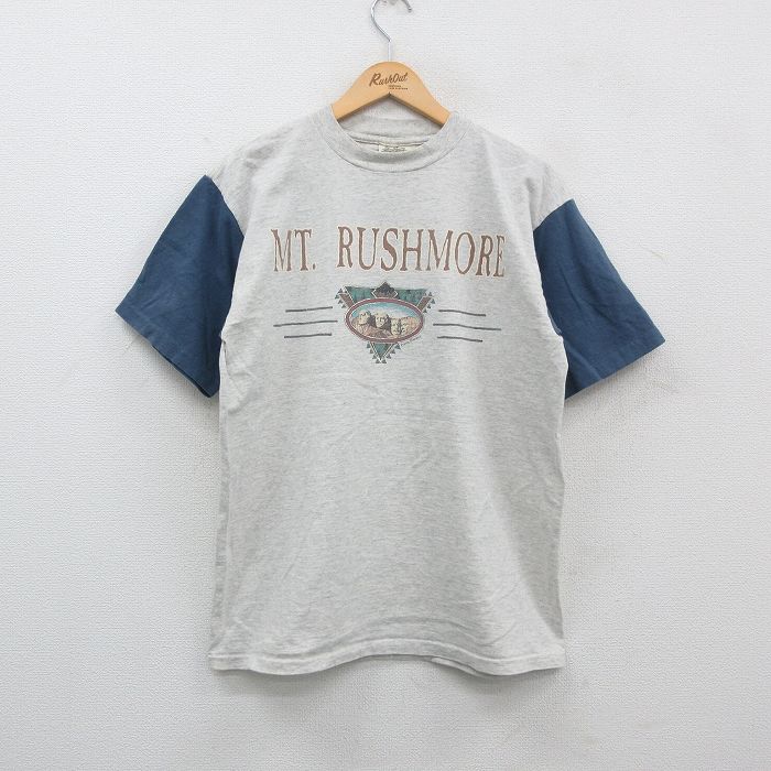 90s 半袖Tシャツ マウントラシュモア グレー霜降り L | 古着
