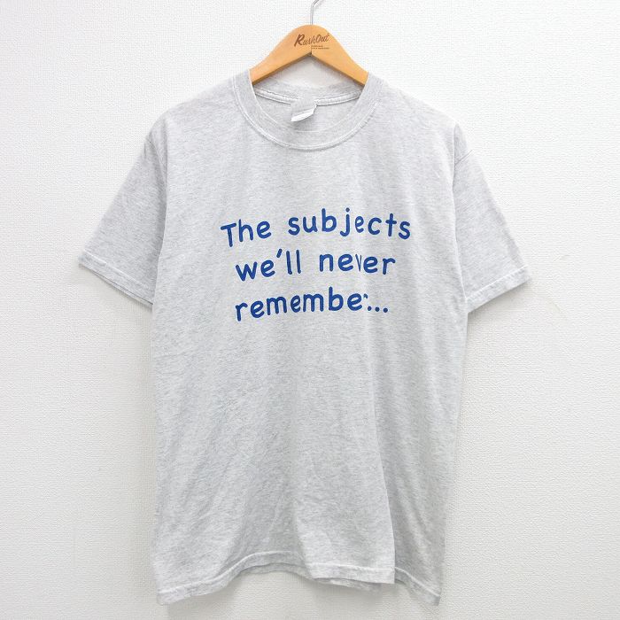 00s 半袖Tシャツ メッセージ グレー L | 古着