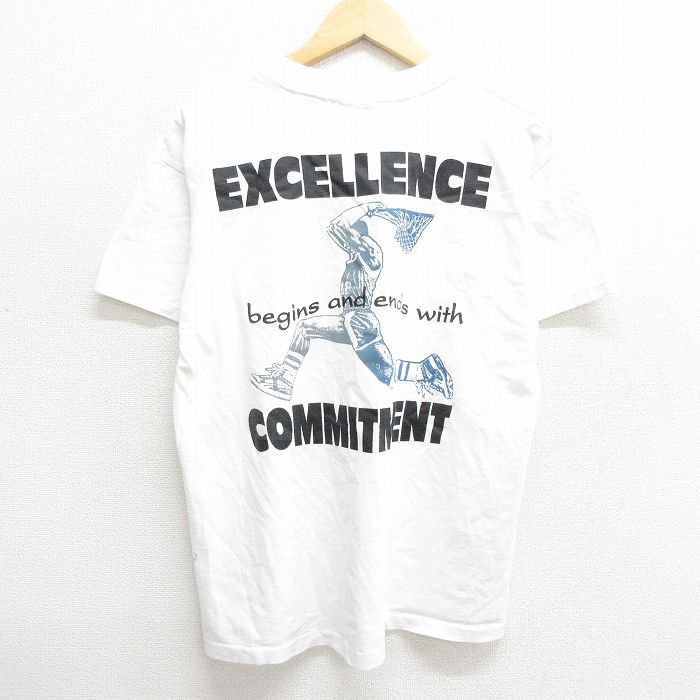 L★古着 半袖 ビンテージ Tシャツ メンズ 90年代 90s バスケットボール Kearney クルーネック 白 ホワイト 24mar21 中古