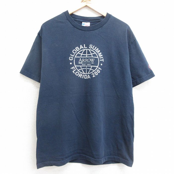 00s 半袖Tシャツ アロー ネイビー XL | 古着