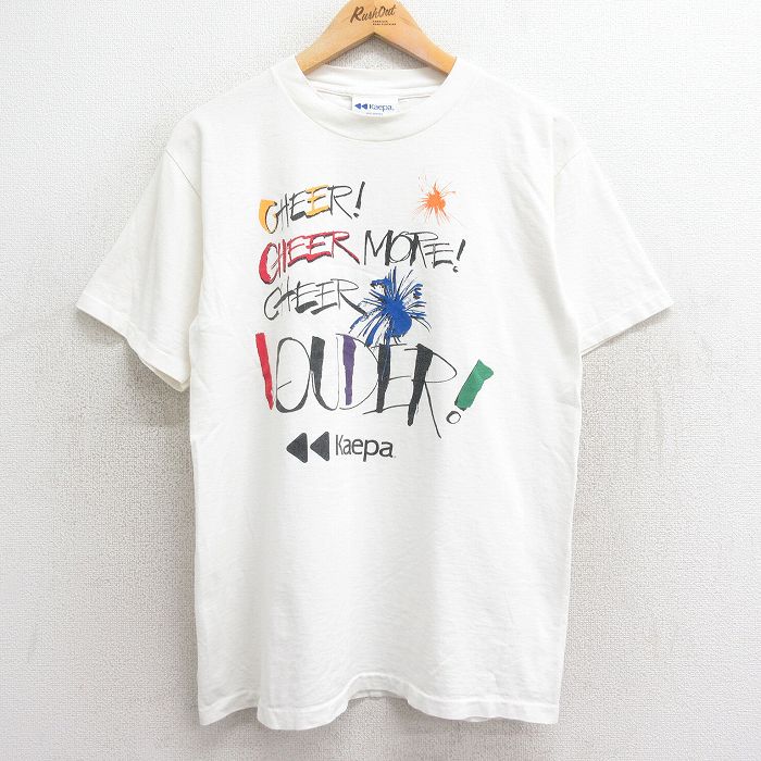 L★古着 半袖 ビンテージ Tシャツ メンズ 90年代 90s CEER Kaepa コットン クルーネック USA製 白 ホワイト 24mar22 中古