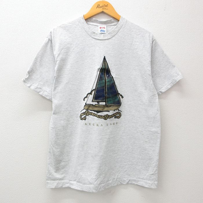 アメリカンイーグル 90s 半袖Tシャツ ヨット グレー L | 古着