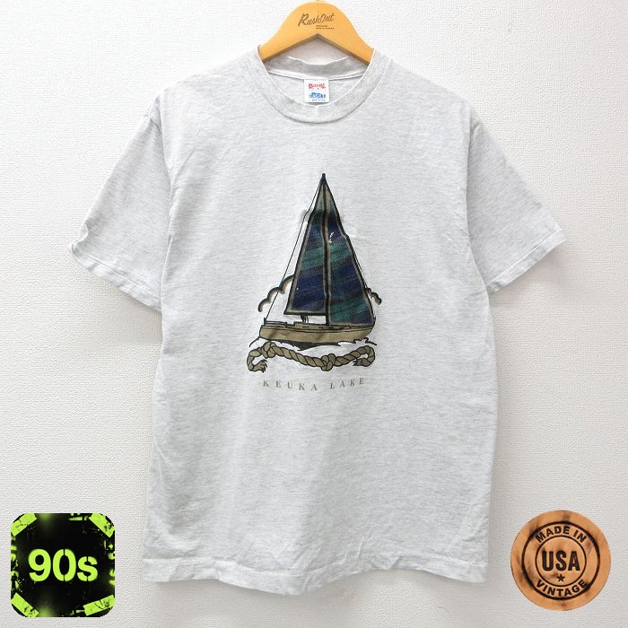 【50%OFF】アメリカンイーグル 90s 半袖Tシャツ ヨット グレー L | 古着