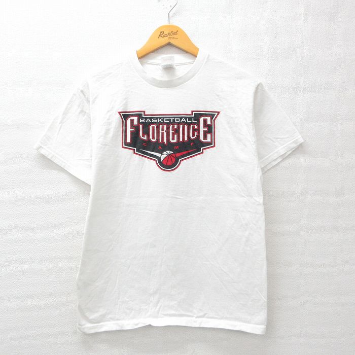 L★古着 フルーツオブザルーム 半袖 ビンテージ Tシャツ メンズ 00年代 00s バスケットボール コットン クルーネック 白 ホワイト 24mar23 中古