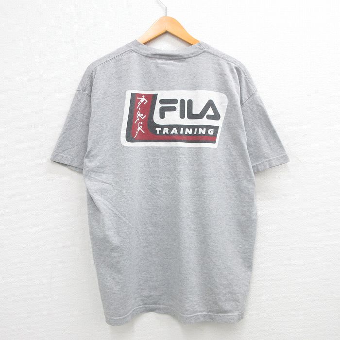 【50%OFF】フィラ 00s 半袖Tシャツ ビッグロゴ グレー XL | 古着