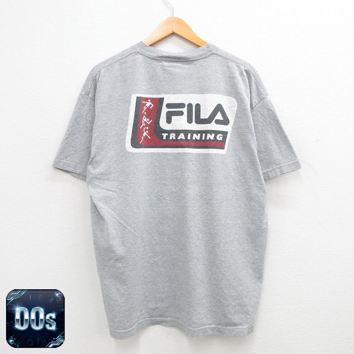 【50%OFF】フィラ 00s 半袖Tシャツ ビッグロゴ グレー XL | 古着