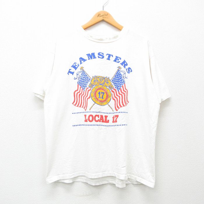 90s 半袖Tシャツ 馬 ホワイト XL | 古着