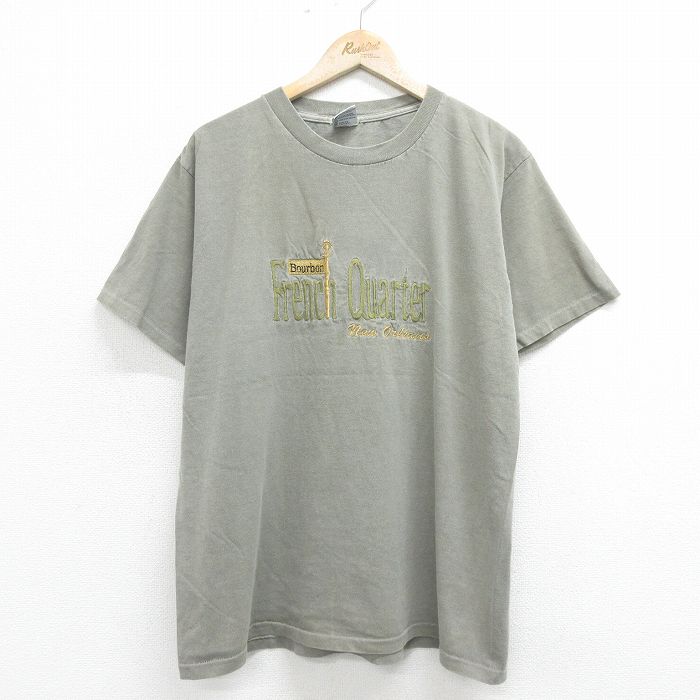 90s 半袖Tシャツ フレンチ刺繍 ベージュ XL | 古着