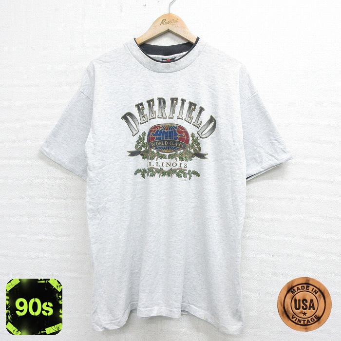 SIGNAL 90s 半袖Tシャツ イリノイ グレー XL | 古着