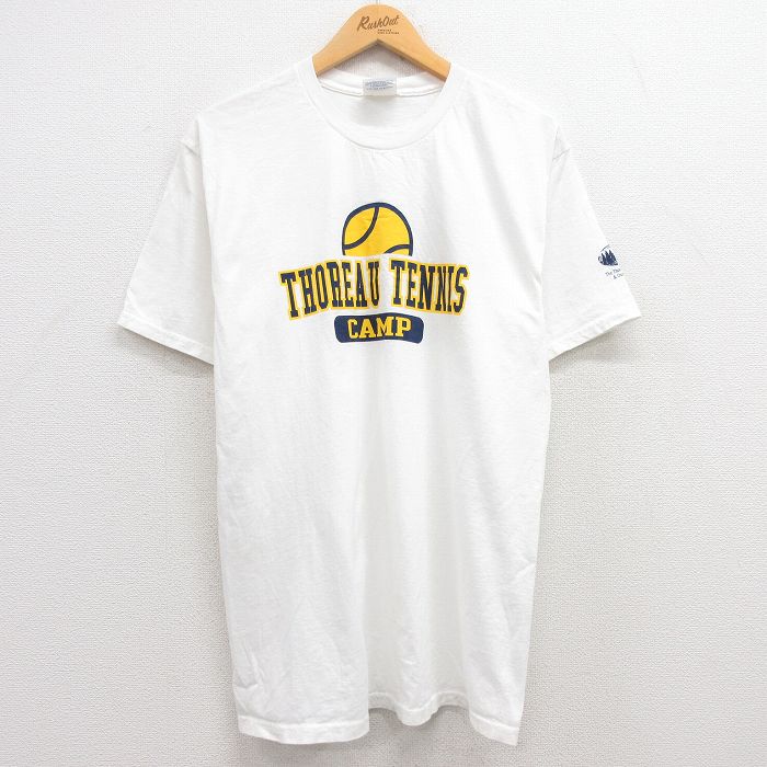 【50%OFF】M★古着 ヘインズ Hanes 半袖 ビンテージ Tシャツ メンズ 00年代 00s リーボック REEBOK テニス コットン クルーネック 白 ホワイト 24apr03 中古