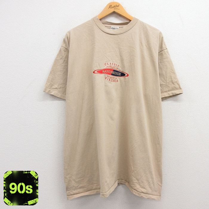 オニータ 90s 半袖Tシャツ サンドブリッジ刺繍 ベージュ XL | 古着