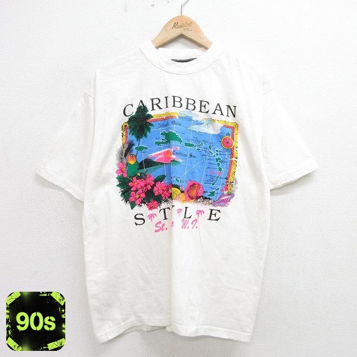 90s 半袖Tシャツ 地図 ホワイト XL | 古着