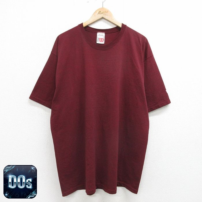 【50%OFF】ウィルソン 00s 半袖Tシャツ ワンポイントロゴ バーガンディ霜降り XL | 古着