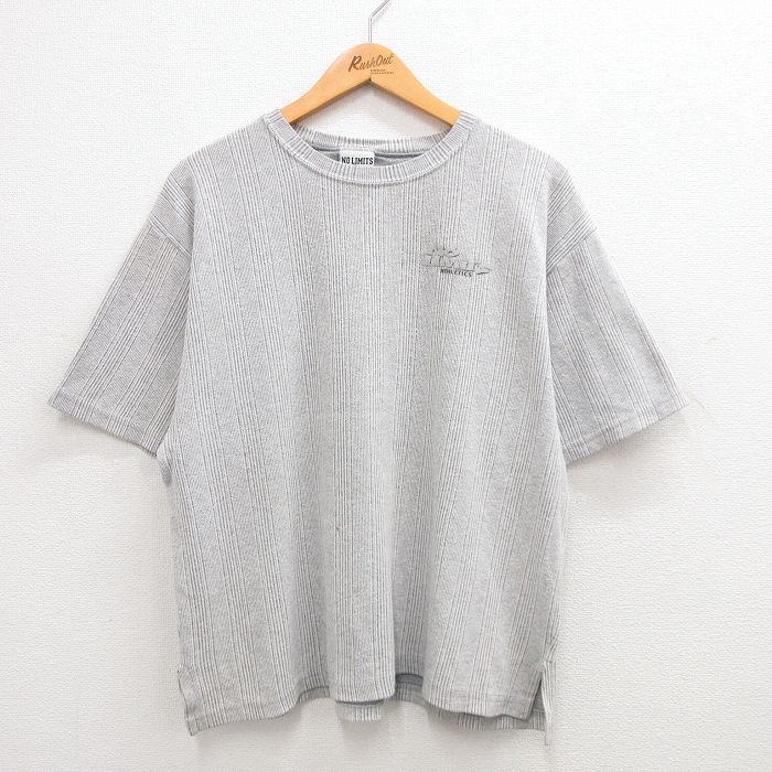 90s 半袖Tシャツ NO LIMITS グレーストライプ XL | 古着