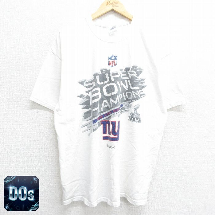 【50%OFF】リーボック 00s 半袖Tシャツ ニューヨークジャイアンツ ホワイト XL | 古着