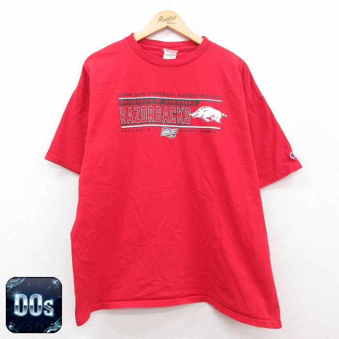 チャンピオン 00s 半袖Tシャツ アーカンソー大学 レッド XL | 古着