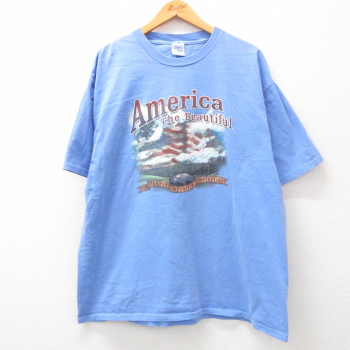 00s 半袖Tシャツ 星条旗 ネイビー XL | 古着