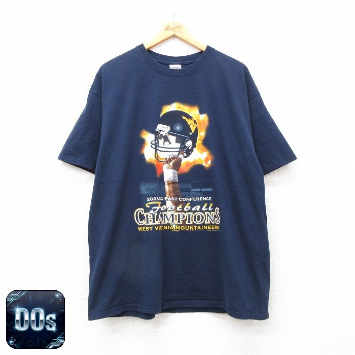 00s 半袖Tシャツ フットボール ネイビー XL | 古着