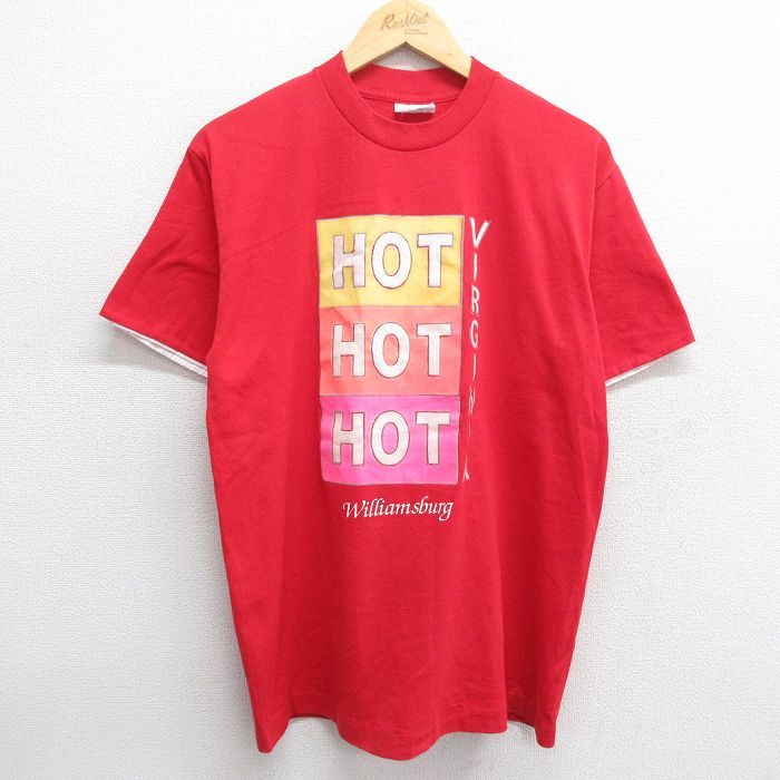 90s 半袖Tシャツ HOT レッド L | 古着