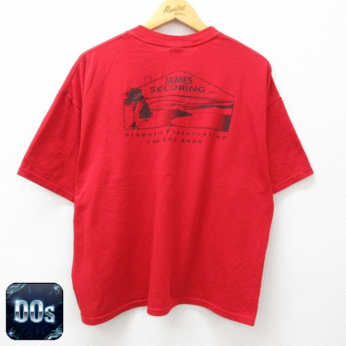00s 半袖Tシャツ 木 レッド XL | 古着