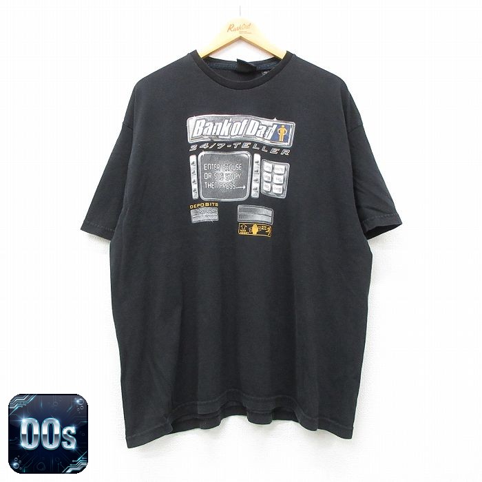 00s 半袖Tシャツ 銀行 ブラック XL | 古着