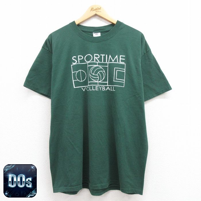 00s 半袖Tシャツ バレーボール グリーン XL | 古着